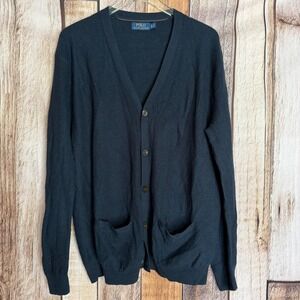 Polo Ralph Lauren Cardigan Wool Blend Button Front Heritage Preppy Old Money XL